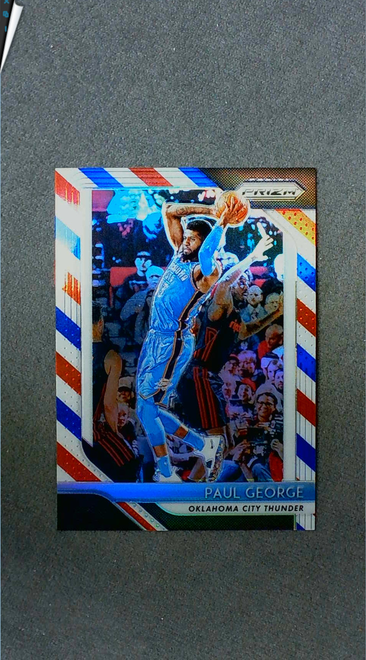 2018-19 Panini Prizm Red White Blue #49 Paul George Thunder