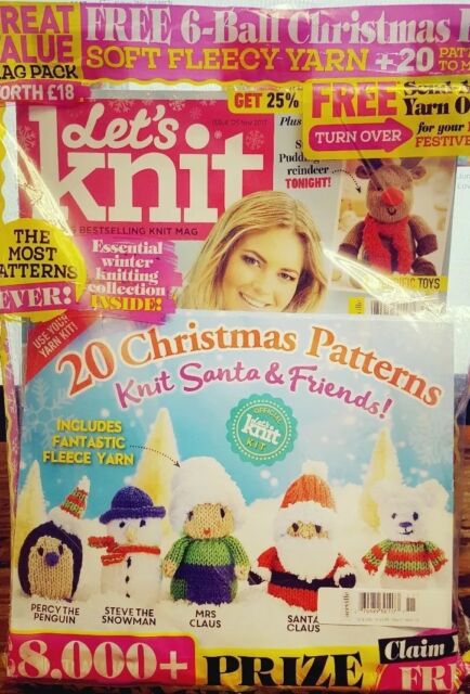 Let S Knit Uk Issue 125 Nov 2017 20 Christmas Patterns Free Shipping Cb