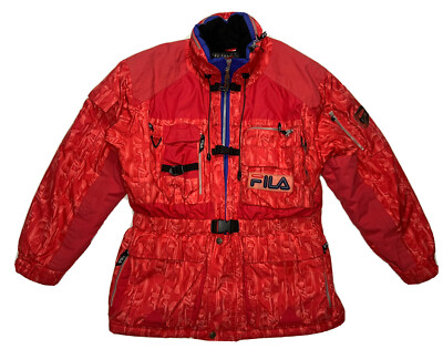 FILA Vintage Men Italia Ski Red Jacket Size M L