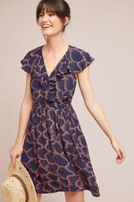 NWT ANTHROPOLOGIE ROSALIA NAVY WRAP DRESS by MAEVE 6