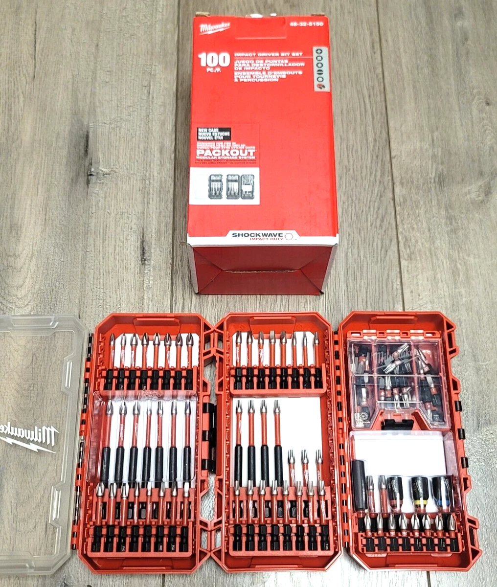 Milwaukee 100pc Shockwave Impact driver Bit Set Designed for Packout  #48-32-5051