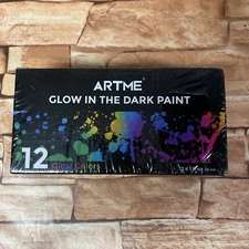 ARTME Glow in The Dark Paint Glow Paint Set of 12 Bright Colors 30ml/1oz Acry...