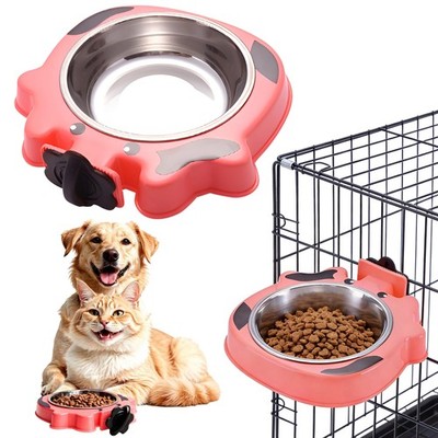ABC PACK & SUPPLY Hanging Dog Bowl for Kennel, Crate with Pink