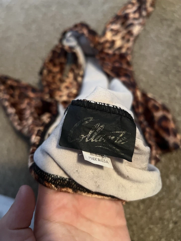 Mini vestido vintage de terciopelo sin espalda con estampado de leopardo de los 90 Foto 4 de 4