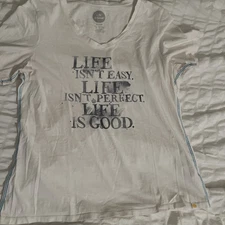 Life Is Good Women's Graphic T-shirt Ivory Size Large