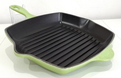 Le Creuset Gusseisen quadratische Pfanne Grillpfanne 26 cm - Kiwigrün 