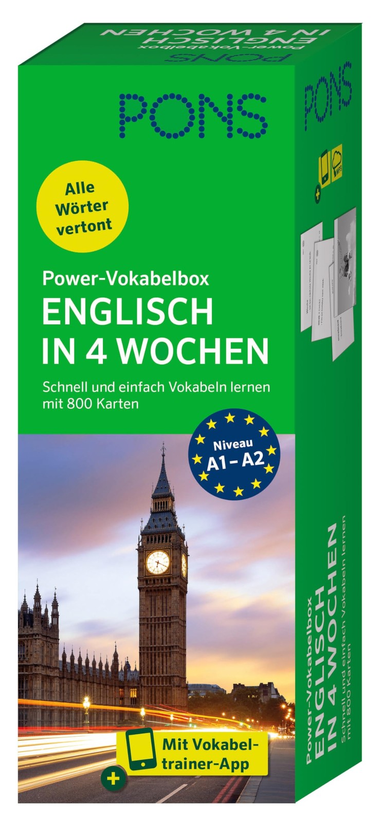 PONS Power-Vokabelbox Englisch: Schnell und einfach Vokabeln  (Copertina rigida)