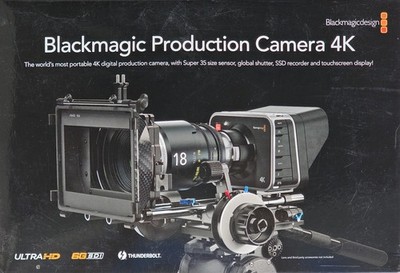 Blackmagic Production Cinema Camera 4K Body (EF Mount) with Charger And Box