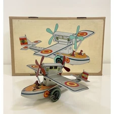 Paya Seaplane Airplane Windup Tin Toy Clockwork Spain