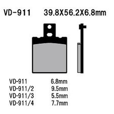 Vesrah Semi-Metallic Brake Pads Sintered Copp...
