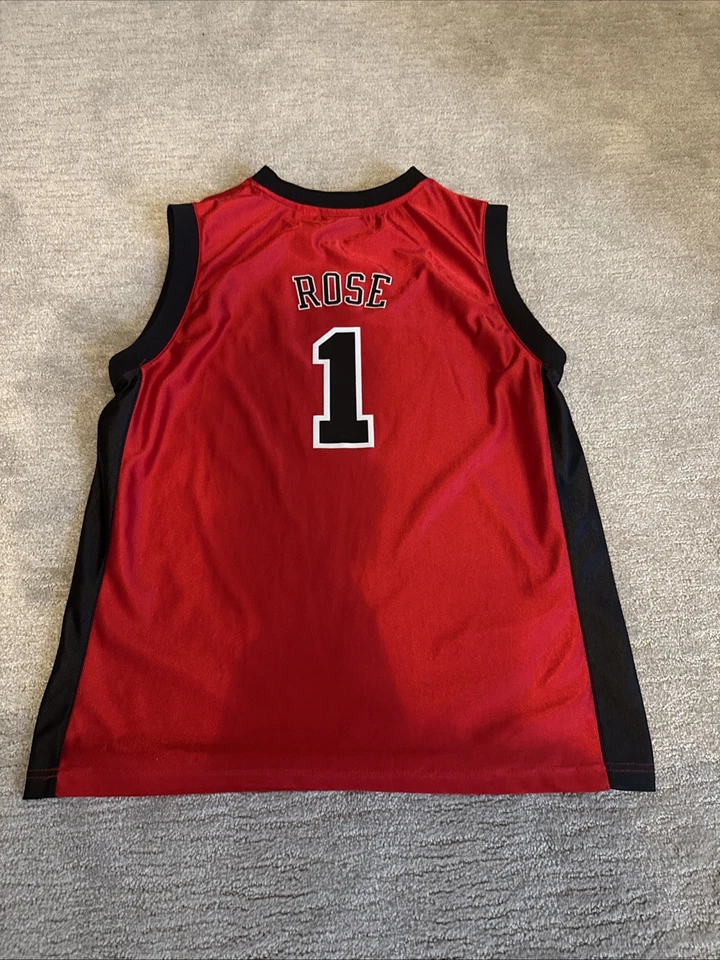 男孩特大号红色和黑色德里克玫瑰球衣 — 第 2/4 张图片