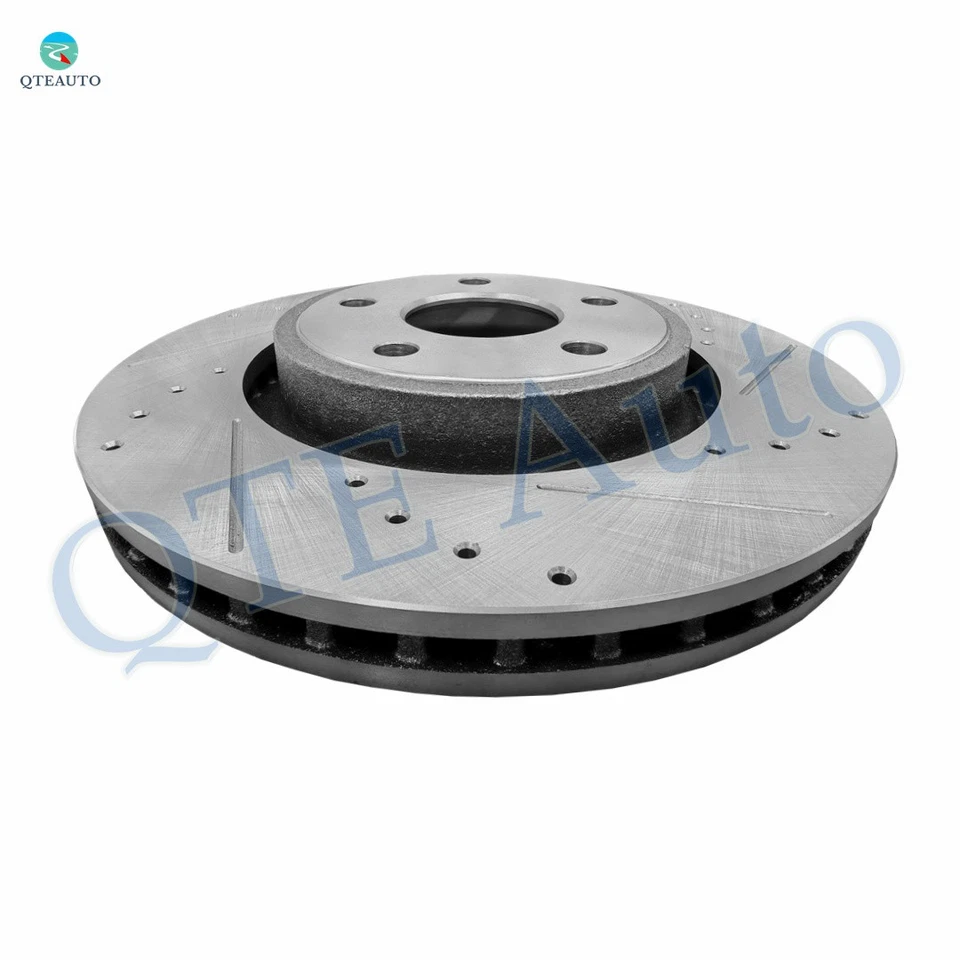 Rotores de disco de freno delanteros ranurados perforados 350 mm para Dodge Durango 2011-2020 Foto 3 de 4