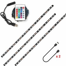 TV Backlight LED Strip Lights USB RGB 5050 Lighting 4 Strips + Remote Control UK
