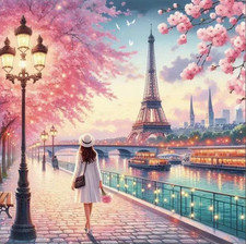 DIY Diamond Painting of the Eiffel Tower 35x35 cm L20