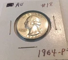 1964 Washington Quarter Coin In Uncirculated Condition Only One! #18