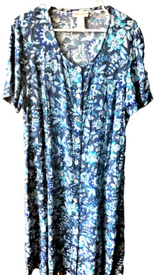 NWOT Drapers & Damons Women's Colorful Paisley Floral Dress Crinkle Rayon Sz XL