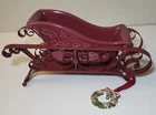 LONGABERGER 2007 “Nature’s Garland” Sleigh Dish & Holiday Helper Metal Runners