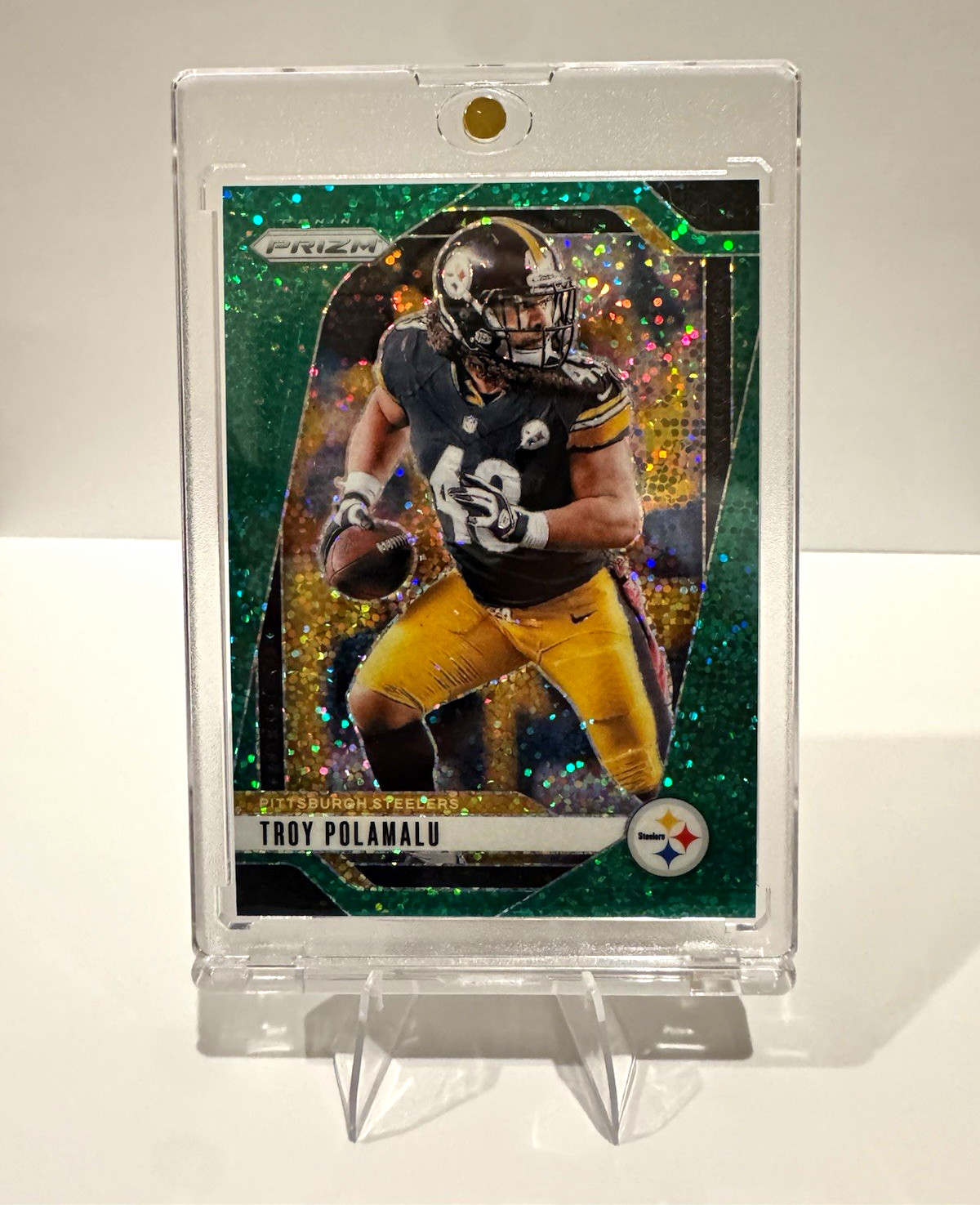SSP 5/8 Panini Prizm 2024 Football Troy Polamalu Green Sparkle Steelers #248