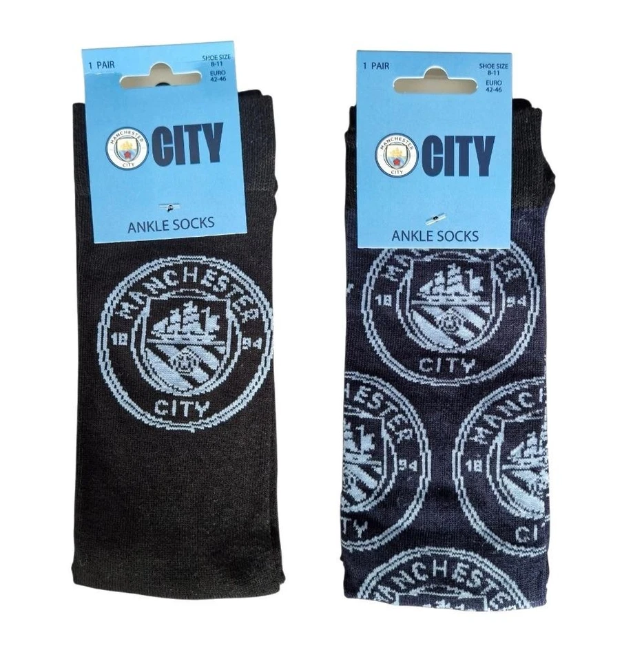 OFFICIAL MANCHESTER CITY FC 1 or 2 prs Manchester City FC Socks Size 8 to 11 Adult Official Merchandise