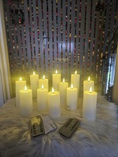 Led Battery Operated Flameless Flickering Candles x 12 Wedding Events Party UK