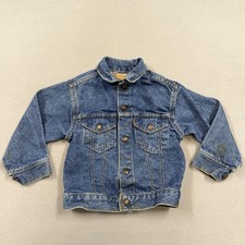 Vintage Levi Strauss Co. Jacket Kids 6 Blue Denim Trucker Orange Tab Made USA
