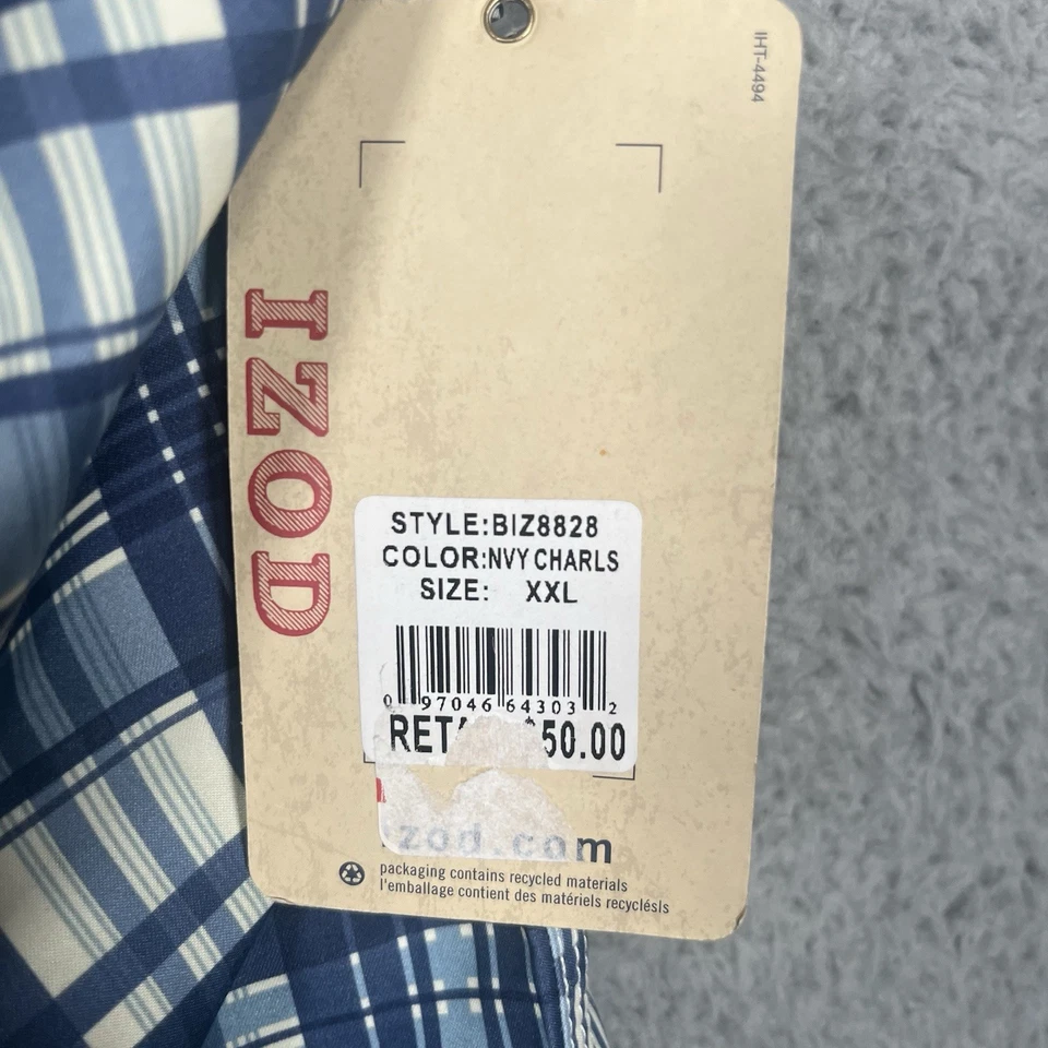 Nuevo Bañador IZOD Para Hombre Forrado Azul y Blanco A Cuadros Talla XXL NUEVO CON ETIQUETAS Foto 2 de 4