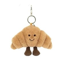 Jellycat AMUSEABLE CROISSANT Bag Charm Soft Plush Toy Pendant  Dust Bag - NWT