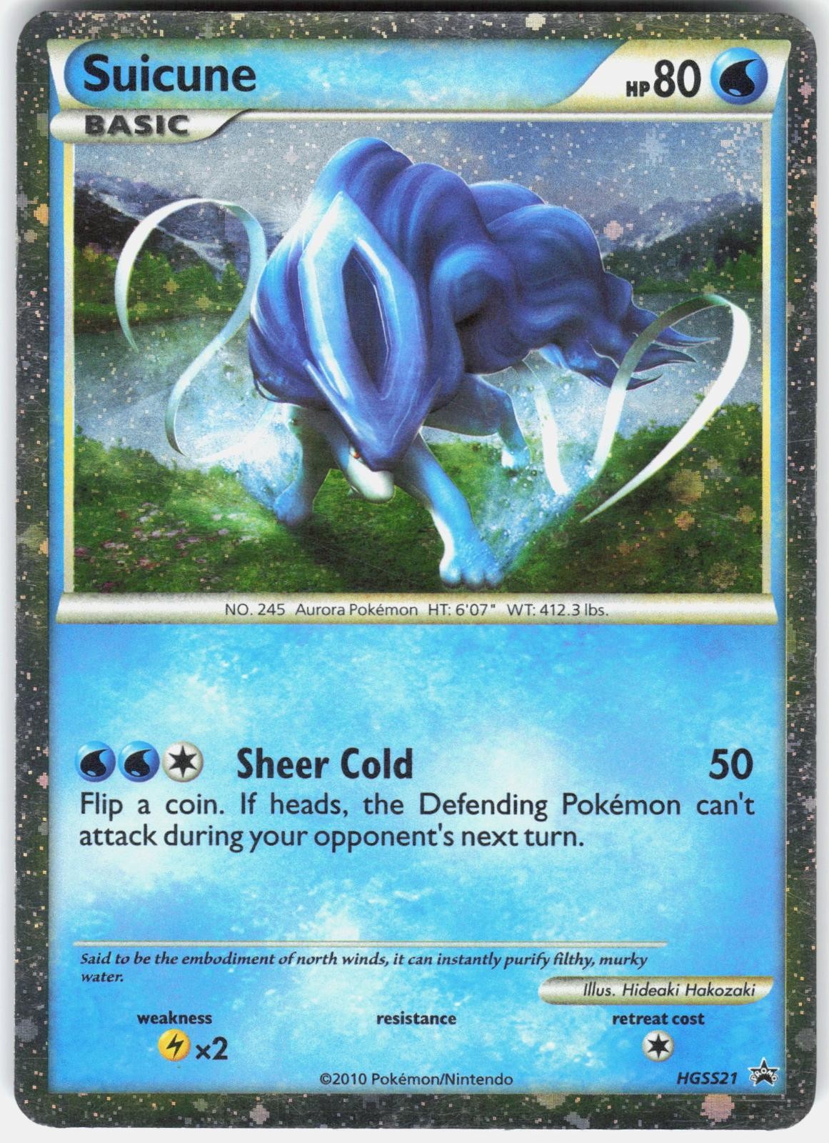Pokemon Suicune HGSS21 Promo HGSS Black Star Promos Pokemon Near Mint