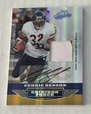 Cedric Benson 2008 Playoff Absolute Memorabilia Auto Patch SSP /20 Chicago Bears