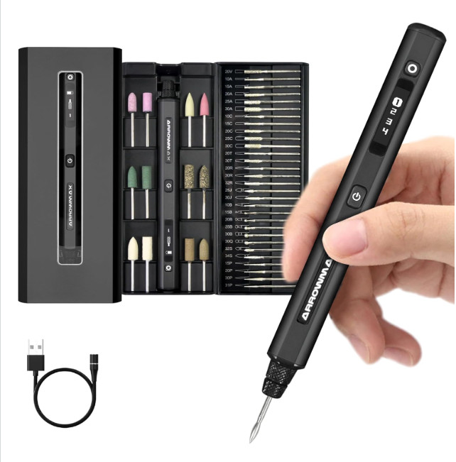 Engraving Pen with HollowCup Motor, 42 Bits & Aluminum Case, Craft Tool Gift Set