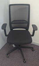 Black mesh contract operator chairs with arms