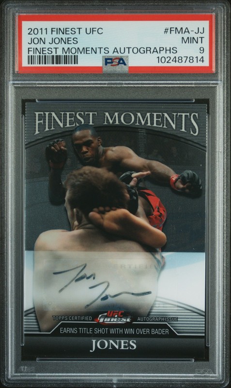 2011 Finest Ufc Finest Moments Autographs #FMA-JJ Jon Jones PSA 9