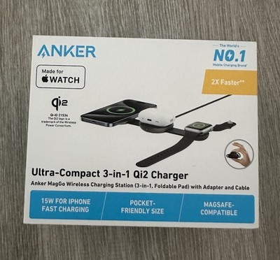 Anker MagGo 15W Ultra-Compact 3-in-1 Qi2 Fast Charging Dock Stand 21534 NEW