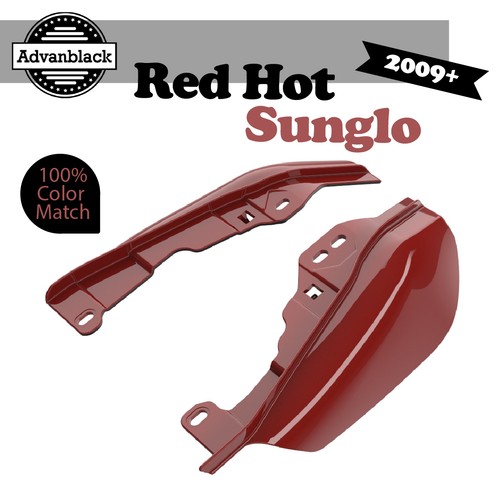 Deflectores de aire de cuadro medio Red Hot Sunglo para Harley Davidson Touring 2009+ - Imagen 10 de 10