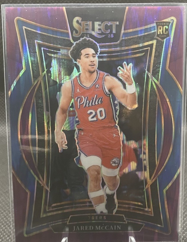 2024-25 Panini Select Concourse Jared McCain #82 Purple Flash Prizm /249 (RC)