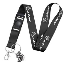 Dodge SRT Hellcat Die-Cut Metal Key Chain Printed Logo Lanyard