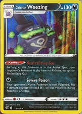 Galarian Weezing Holo Rare - 113/163 - Rebel Clash Pokemon 2020