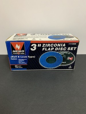 Neiko Tools USA 3  Zirconia Flap Disc Set 80 Grit 10pk