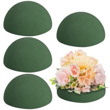Green Floral Foam 4 Pack 5.5" Round Dry Foam Half Ball for Arrangements
