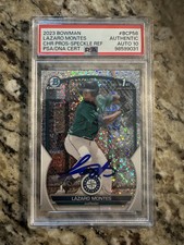 2023 Bowman Chrome Lazaro Montes Speckle Refractor Auto /299PSA/DNA Auto Grade10