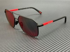 PRADA LINEA ROSSA PS A50S DG008F Black Rubber Red Mirror 60 mm Sunglasses