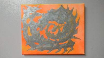 Unique 8x10'' Acrylic Pour Abstract Painting on Stretched Canvas   Fluid Art Deco