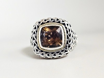 Samuel B Behnam BJC Sterling 18k Cydonia Natasha Rauchquarz Ring Größe 7