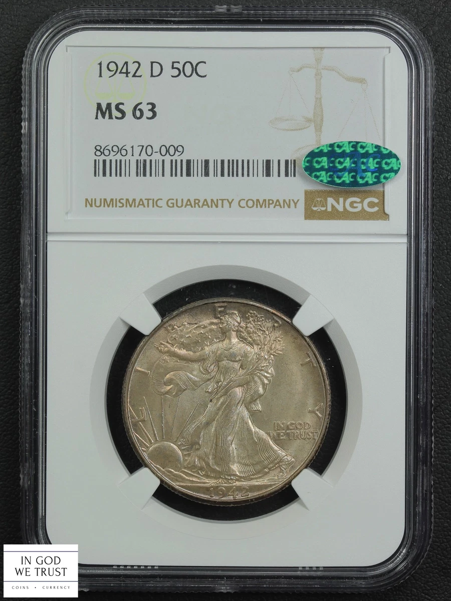 MS 63 Graded 1942 Year Liberty Walking Half Dollars (1916-1947