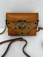 MCM Authentic Designer Tracy Visetos Monogram Small Crossbody Bag Purse