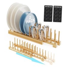 Bamboo Dish Rack - Expandable Plate Rack  Dish Drying Rack for Kitchen Large 2