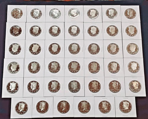 1968-2008 S Proof Kennedy Half Dollar 41 Coin Set Run 3 40% silver coins!!  K73