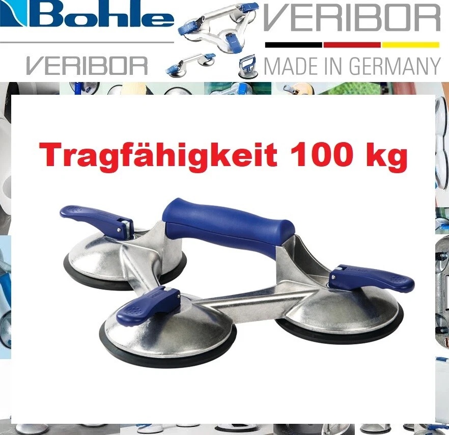VERIBOR Saugheber Vakuumheber 3-Kopf blue line BO 603.021BL Tragfähigkeit 100 kg