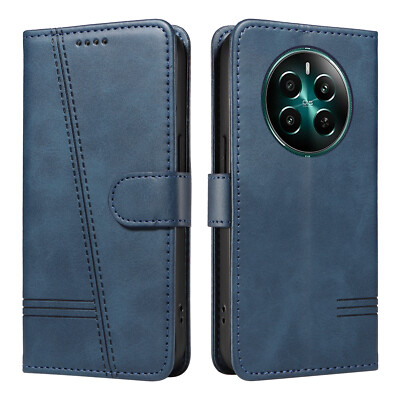 Handyhülle für Oppo Realme 12 C65 C33 8i 9i 11 einfarbig PU Leder Geldbörse Etui