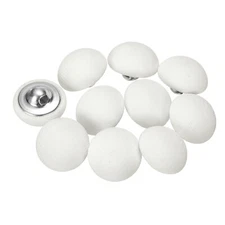 10pcs Fabric Cloth Covered Button 15mm Metal Sewing Craft Buttons Cream White